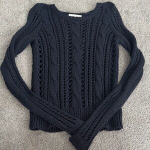 Abercrombie & Fitch Black Cable Knit Sweater